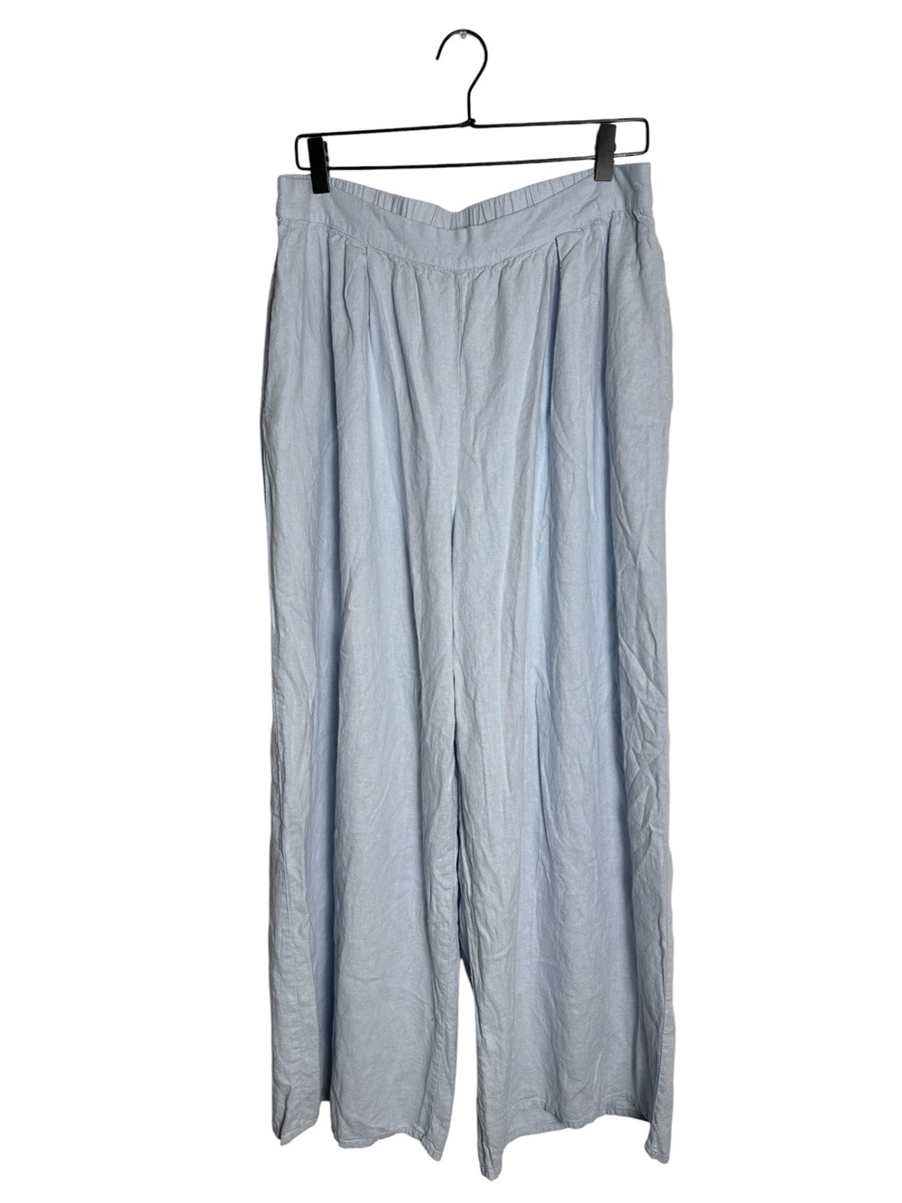 Nobody’s Child Jerrow Wide Leg Linen Blend Trouser Pant Baby Blue Pleated